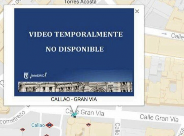 Webcam del Consistorio de Carmena sin emisión. (Fuente: PP)