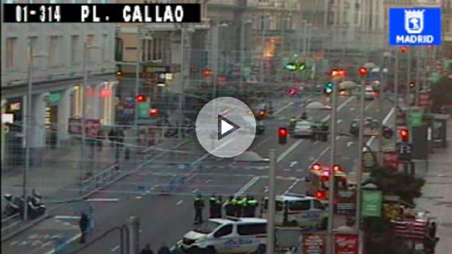 Desalojada la Gran Vía de Madrid durante 10 minutos por falsa amenaza de bomba