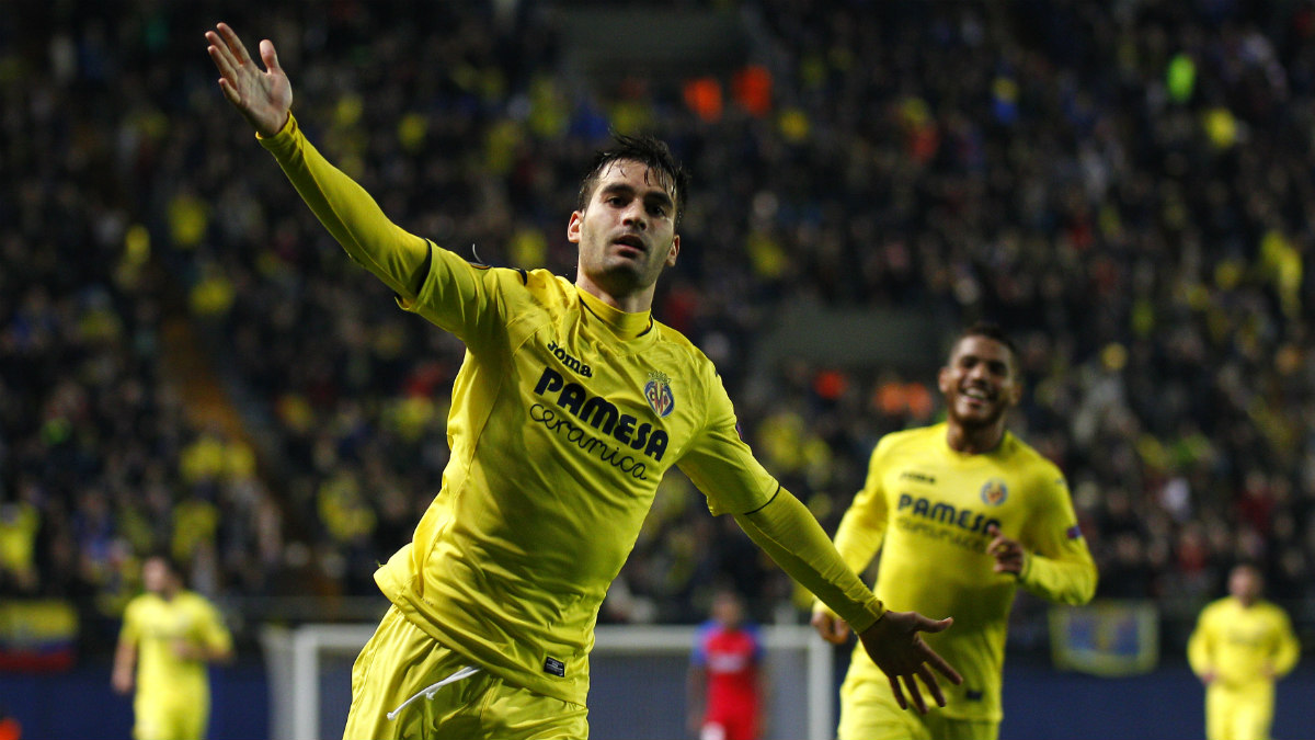 Manu Trigueros hizo el segundo del Villarreal ante el Steaua. (AFP)