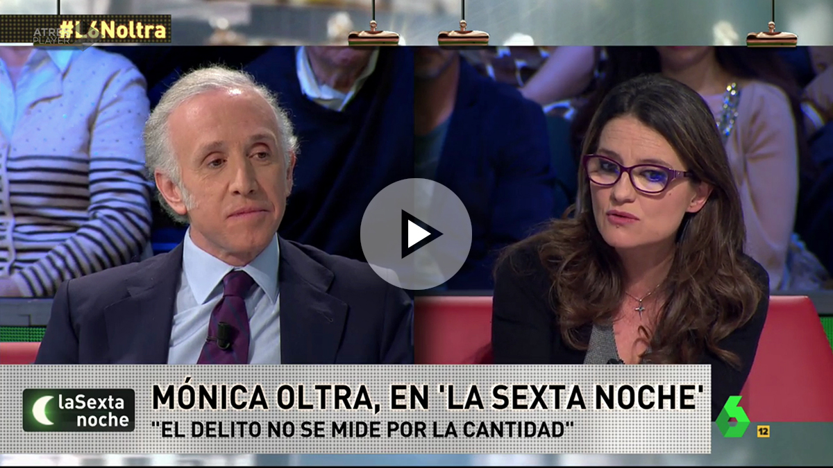 Eduardo Inda y Mónica Oltra en La Sexta Noche.