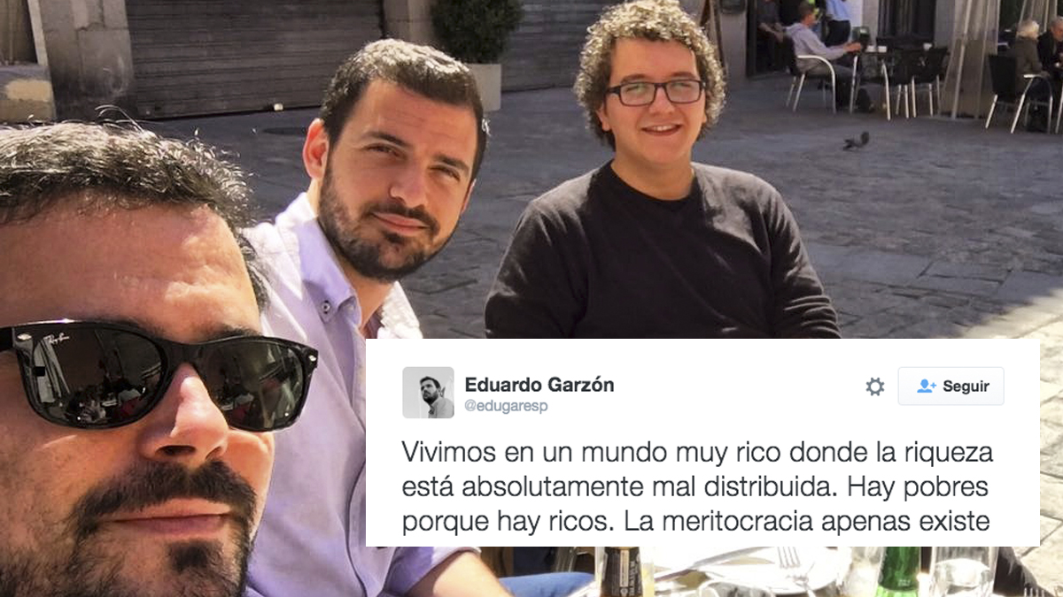 Alberto Garzón, Eduardo Garzón y el mejor amigo de Pablo Iglesias, Facu Díaz.