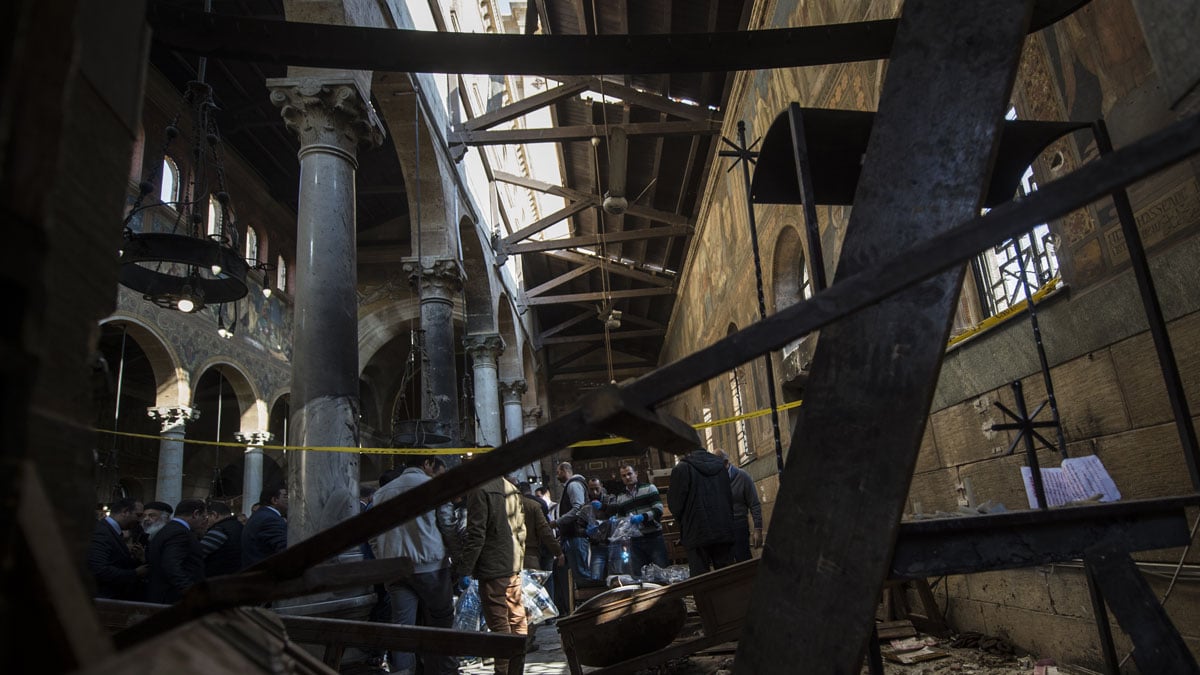 Catedral cristiana en El Cairo donde se cometió el atentado (Foto: AFP)