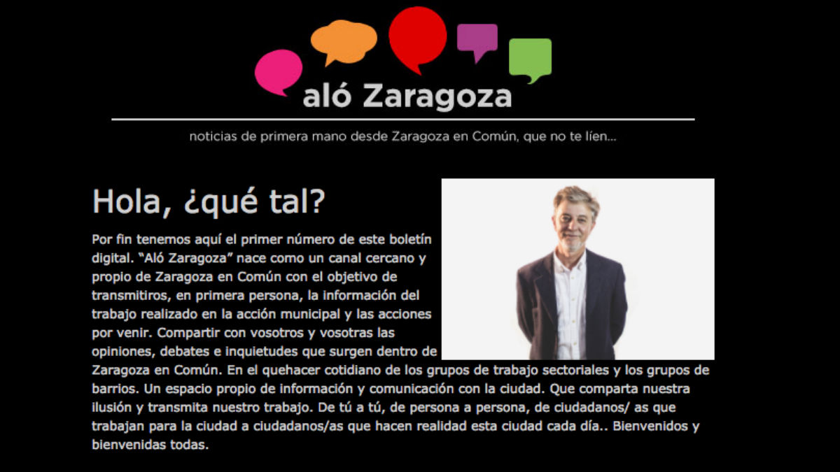 El alcalde de Zaragoza Pedro Santisteve se estrena en ‘Aló Zaragozá’. (Foto: Web de ZEC)