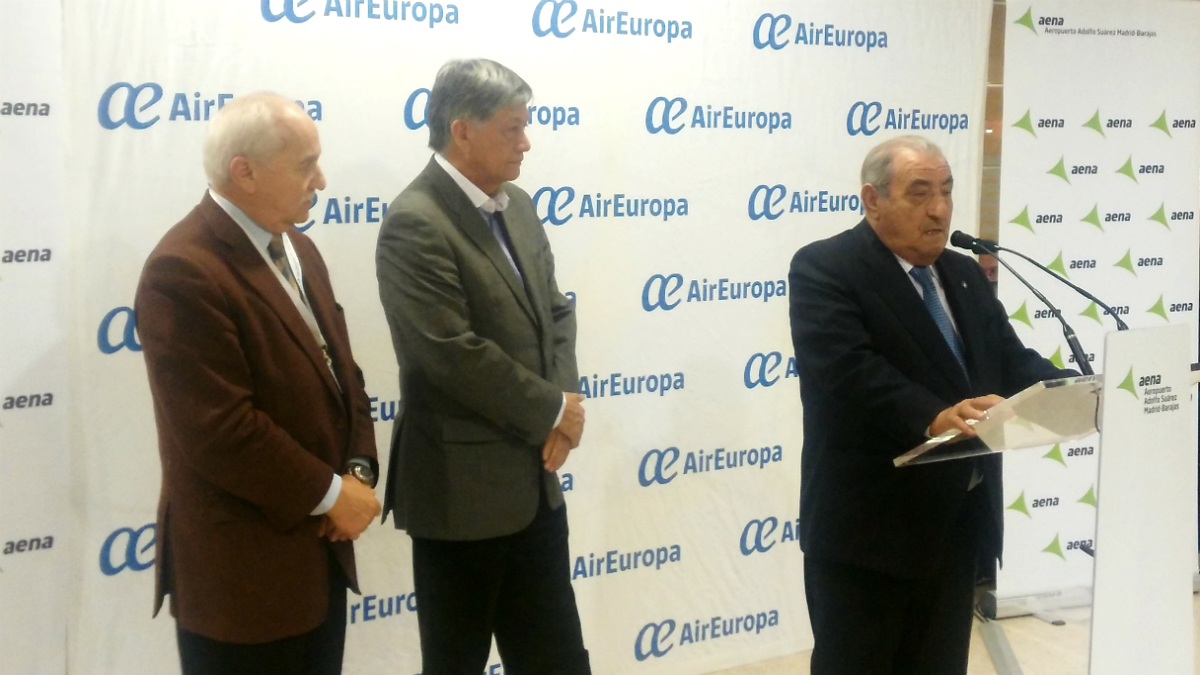 El presidente de Air Europa, Juan José Hidalgo, presenta la nueva ruta Madrid-Guayaquil.