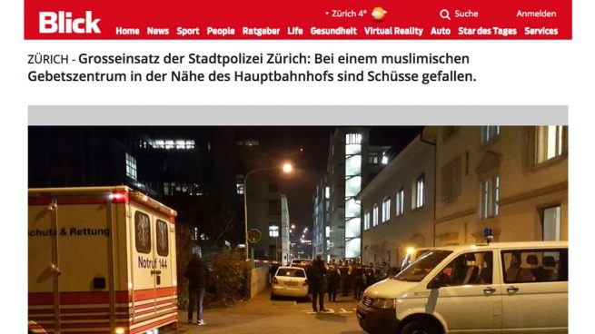 Tres heridos en un tiroteo en un centro islámico en Zurich