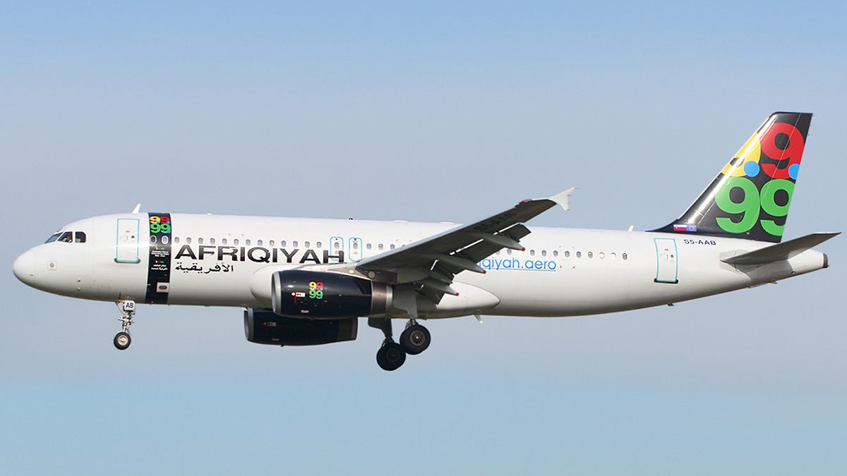 Avión de Afriqiyah Airways.