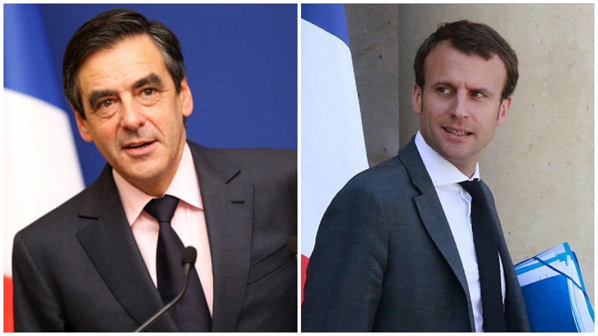 François Fillon y Emmanuel Macron, candidatos al Elíseo en 2017.