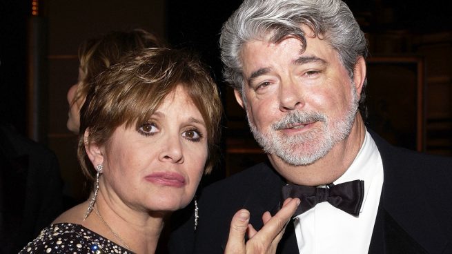Carrie Fisher y George Lucas