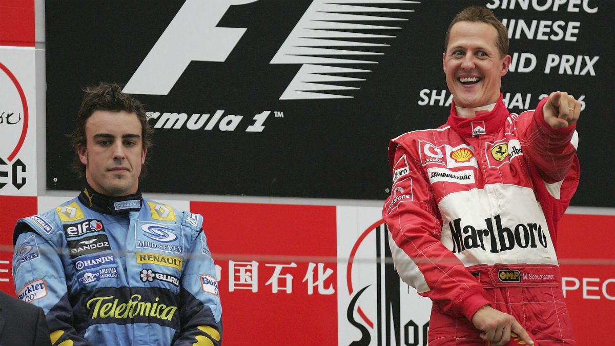 Fernando Alonso ha declarado que considera a Schumacher como el gran rival de su carrera. (Getty)