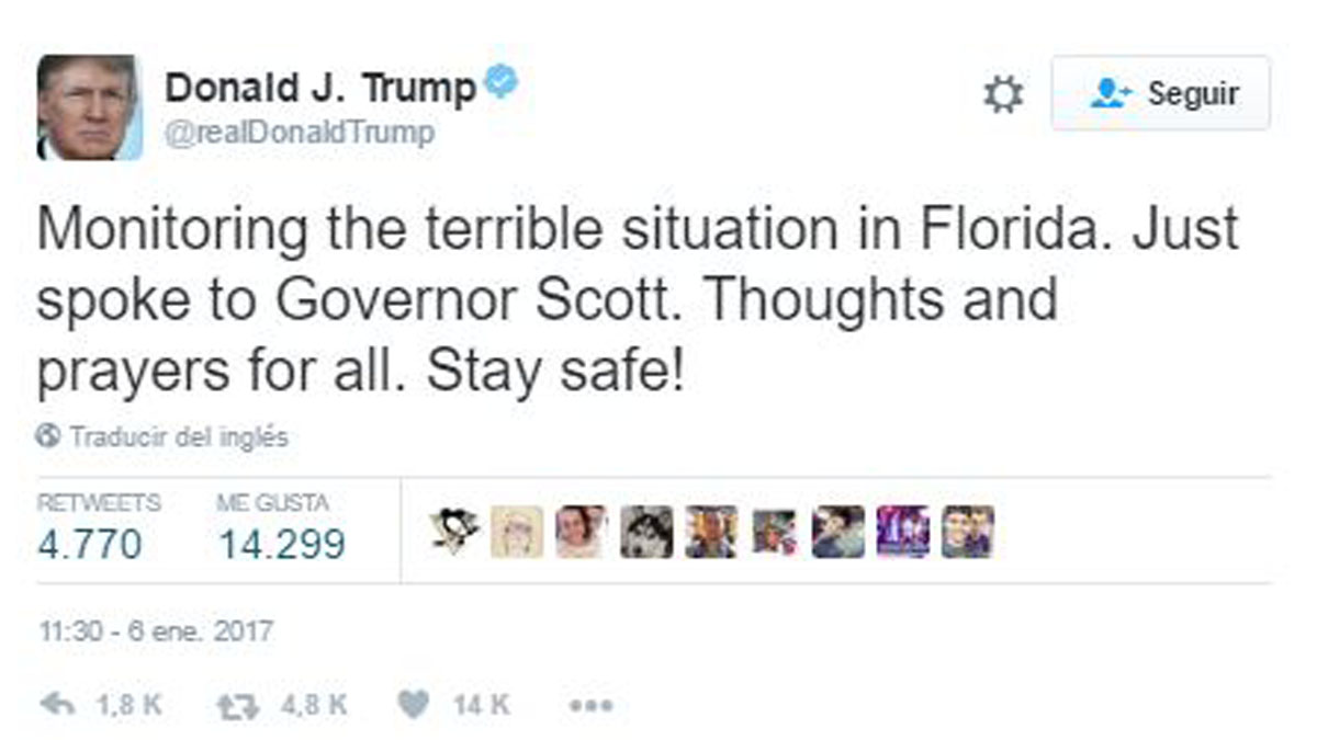 Donald Trump sobre el atentado de Fort Lauderdale.