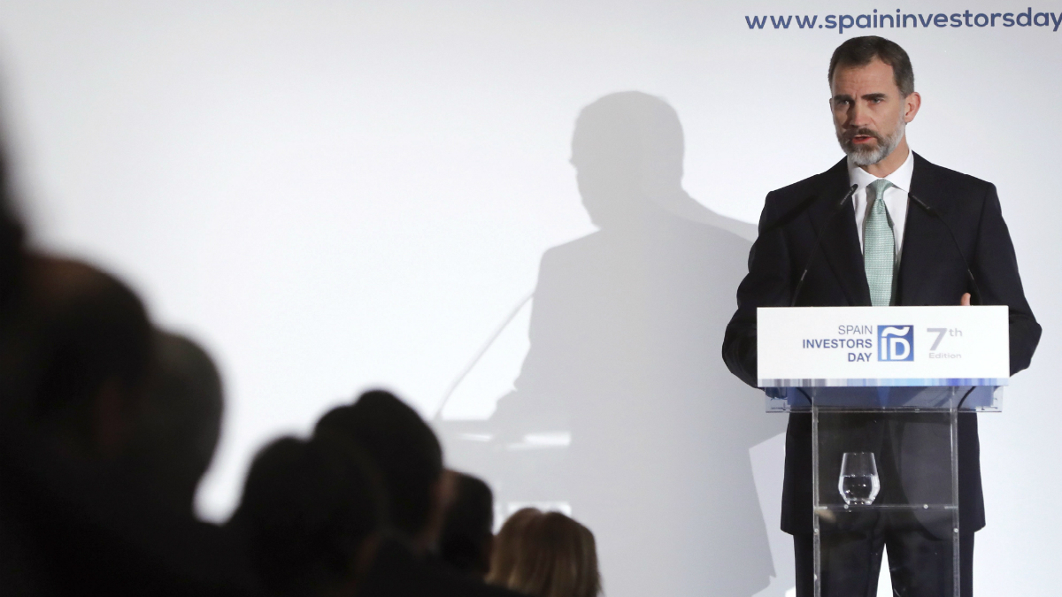 El Rey Felipe VI durante la inauguración de la VII edición del Spain Investors Day (FOTO: EFE).