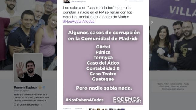 Los tuiteros se mofan de Espinar al ‘olvidarse’ de las black en su repaso a la corrupción en Madrid