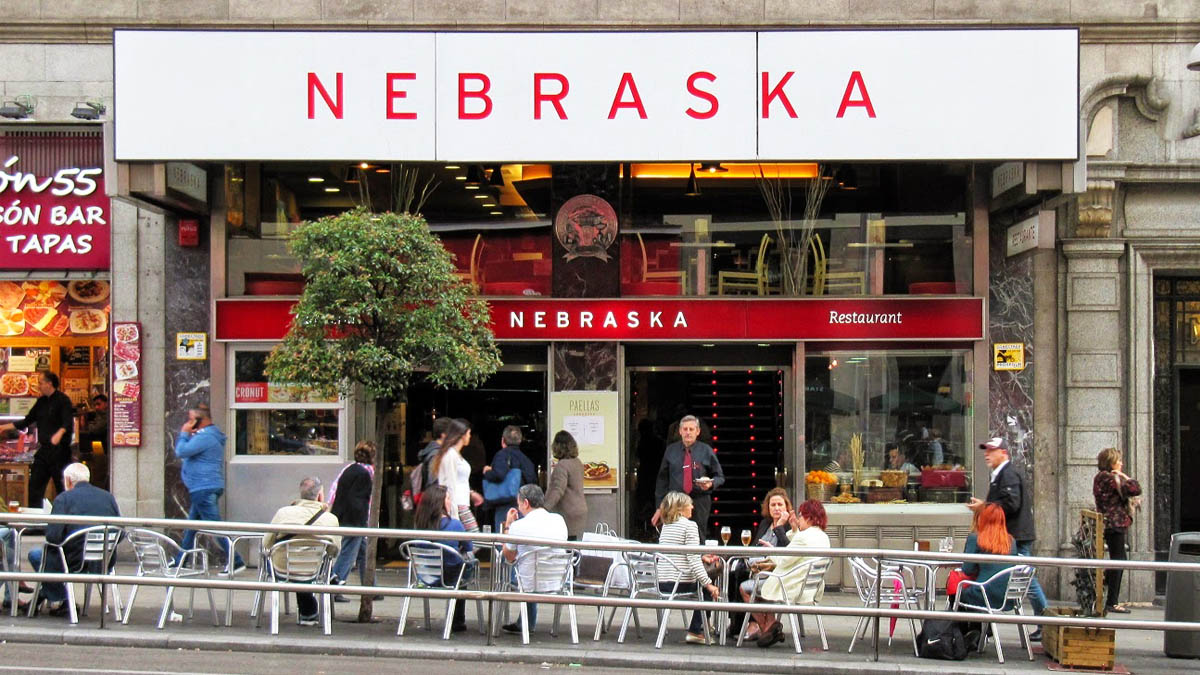 Cafetería Nebraska en la Gran Vía de Madrid.