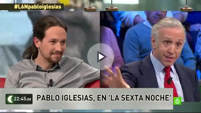 Pablo Iglesias y Eduardo Inda, en La Sexta Noche.