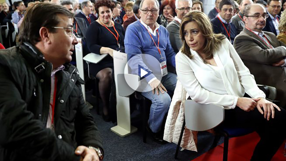Susana Díaz y Fernández Vara en el Comité Federal este sábado. (FOTO:EFE)