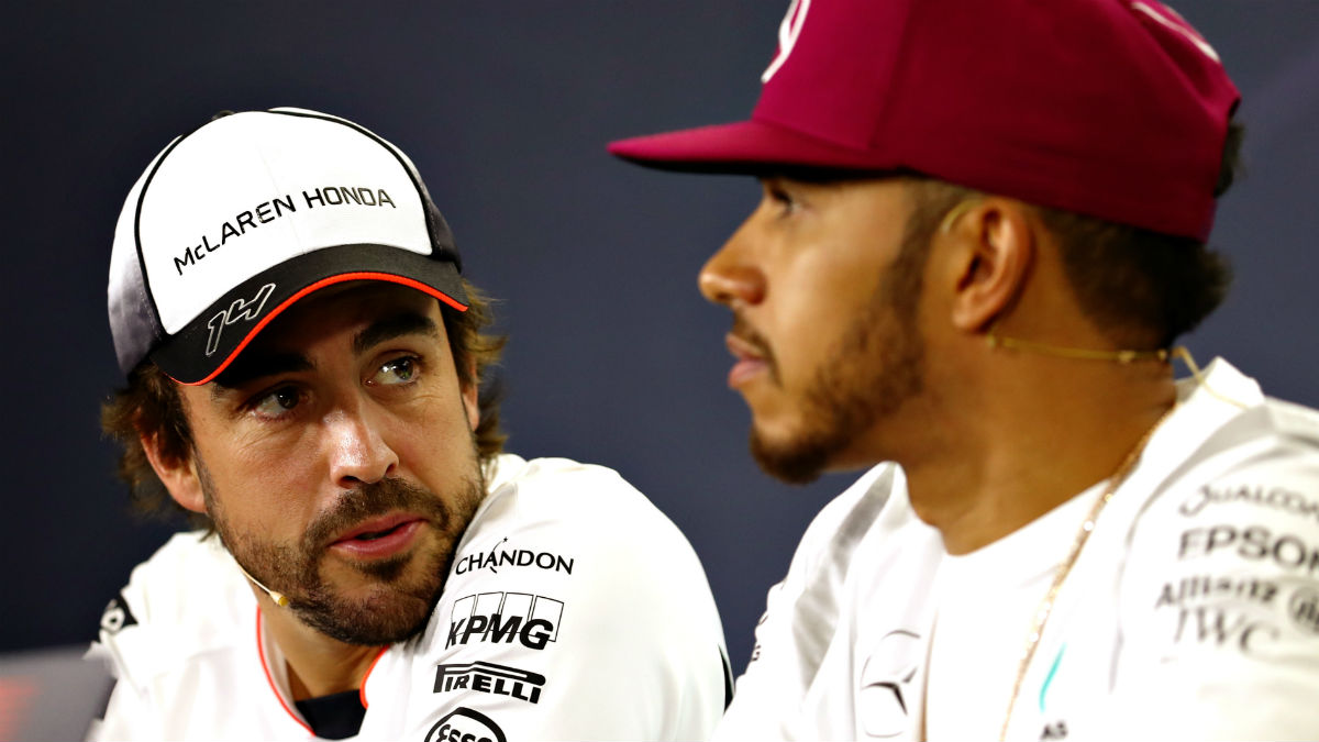 Fernando Alonso y Lewis Hamilton. (Getty)