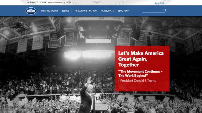 La nueva web de la Casa Blanca de Trump pierde su versión en español