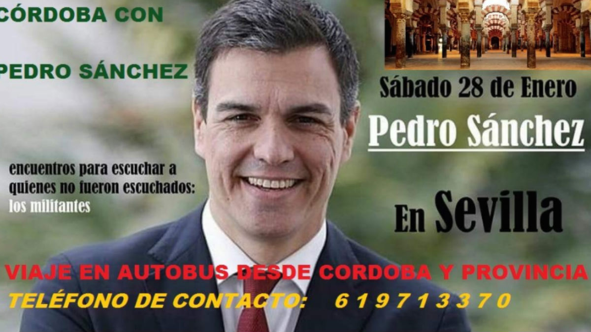 Cartel en apoyo a Pedro Sánchez. (Foto: OKD)