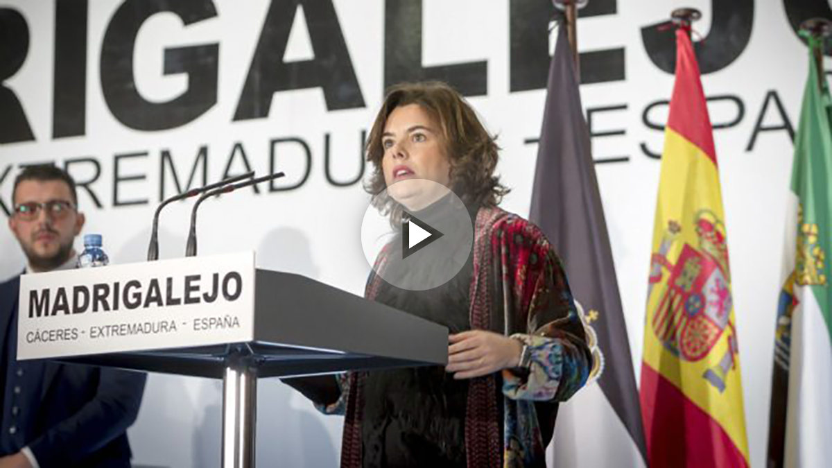 La vicepresidenta Soraya Sáenz de Santamaría, en los actos del V Centenario de la muerte de Fernando el Católico. (EFE)