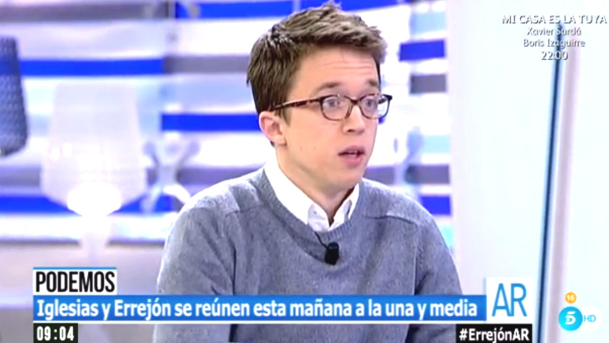 El secretario político de Podemos, Íñigo Errejón, en ‘El Programa de Ana Rosa’ (Foto: Telecinco)