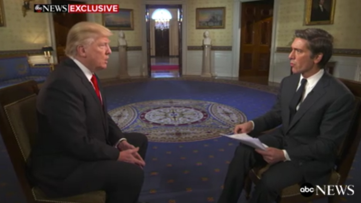 Donald Trump, en su entrevista con David Muir, de la cadena ABC.