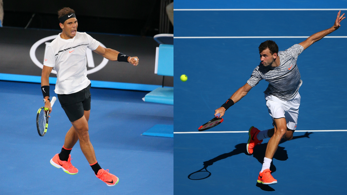 Nadal vs Dimitrov en semifinales del Open de Australia 2017. (Getty)