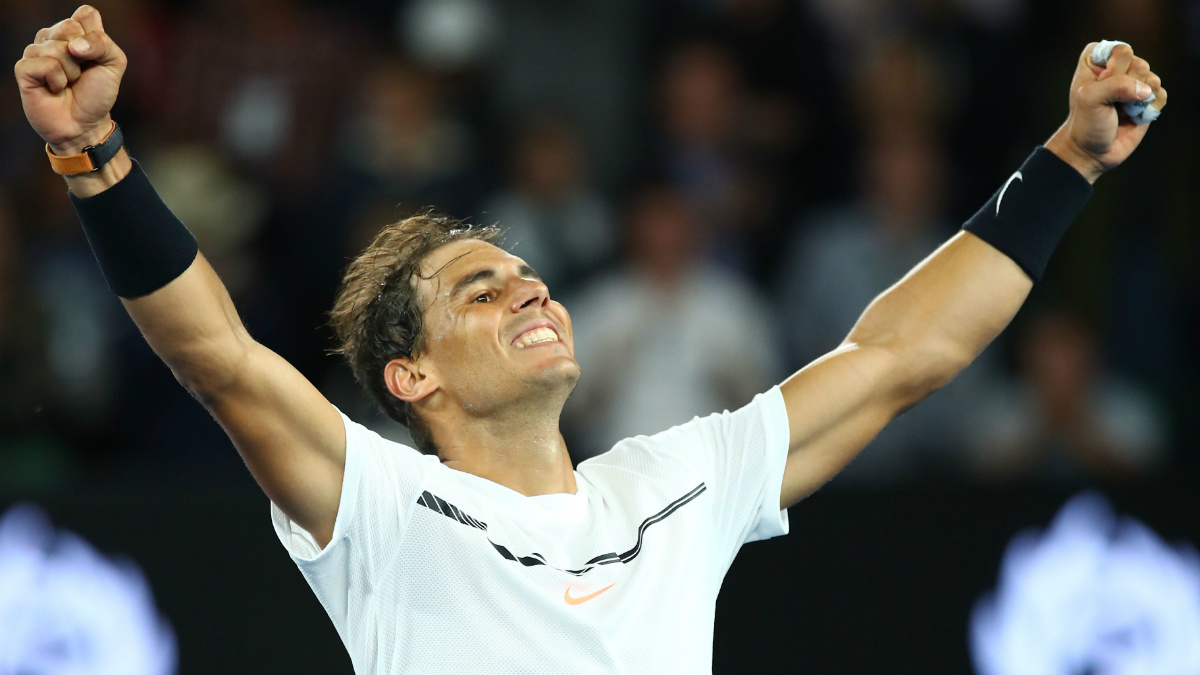 Rafa Nadal celebra su victoria ante Raonic. (Getty)