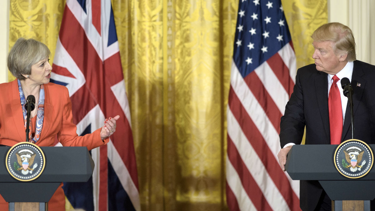 Theresa May y Donald Trump en la Casa Blanca. (Foto: AFP)