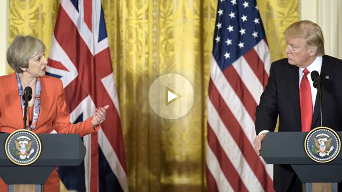 Theresa May y Donald Trump este viernes en la Casa Blanca (Foto: AFP).