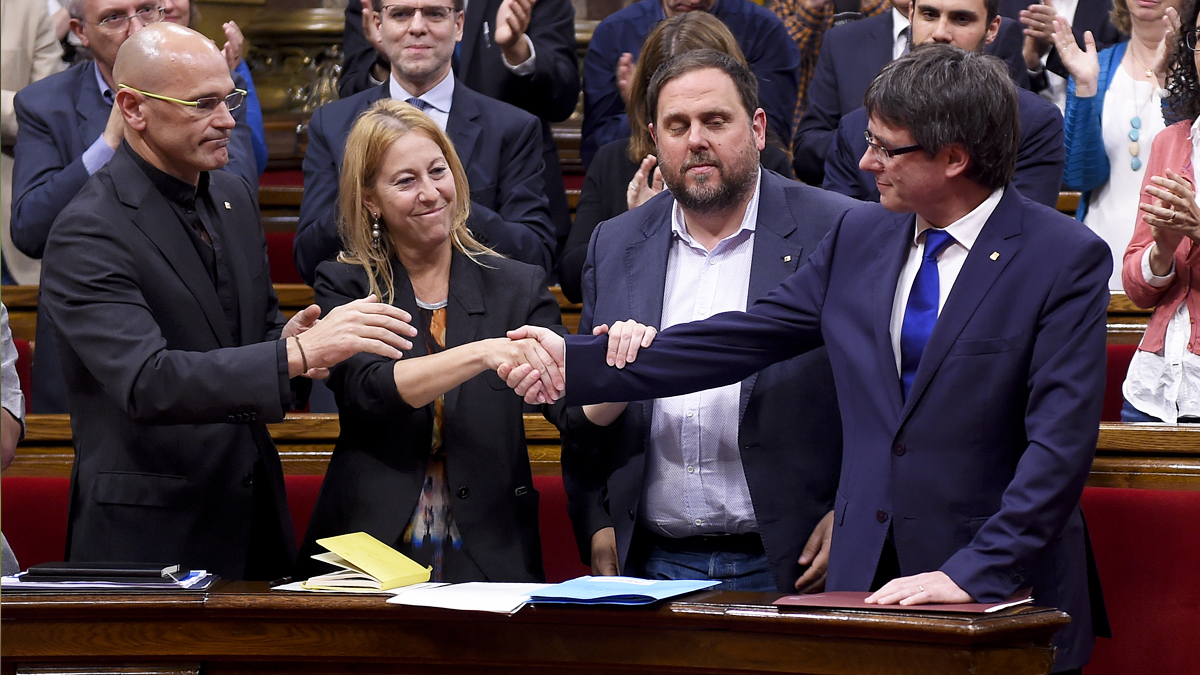 Raül Romeva, Neus Munté, Oriol Junqueras y Carles Puigdemont. (Foto: AFP) | Última hora Cataluña