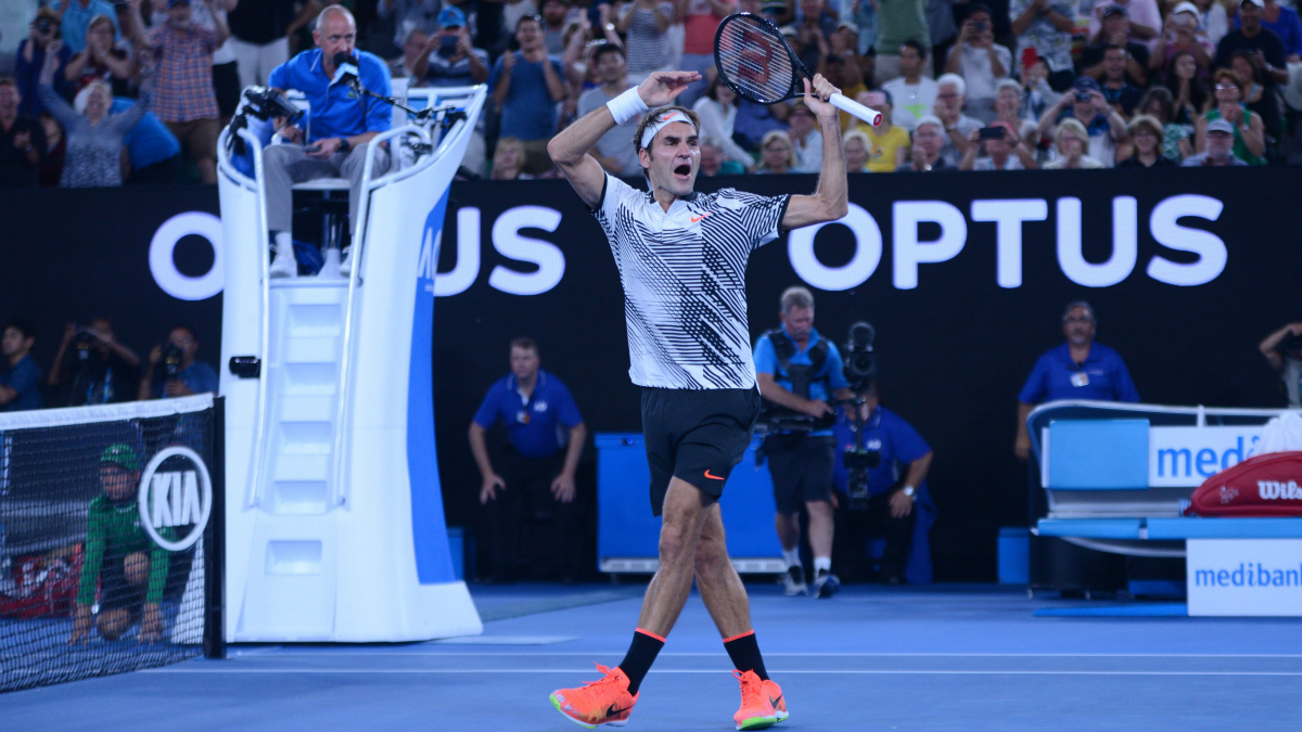 Federer celebra la victoria. (Getty)