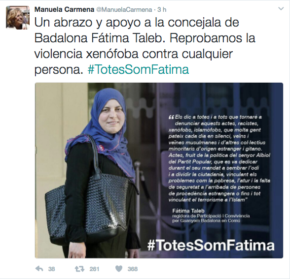 Una concejal musulmana de Badalona llama racista a Albiol y la alcaldesa lo equipara con Trump
