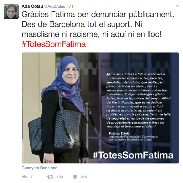 Una concejal musulmana de Badalona llama racista a Albiol y la alcaldesa lo equipara con Trump