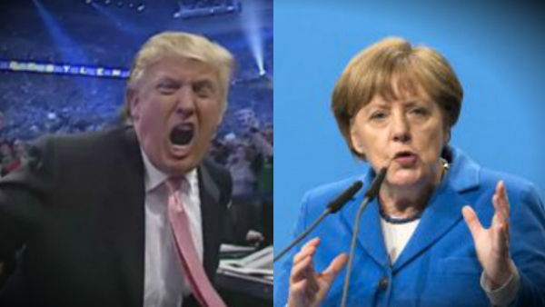 El presidente de EEUU, Donald Trump, y la canciller de Alemania, Angela Merkel.