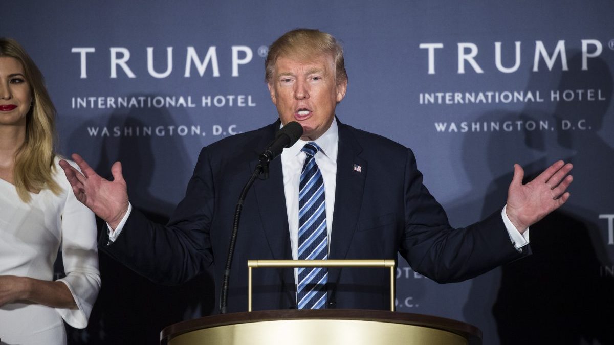 Donald Trump en la apertura de su hotel en Washington (Foto: Getty)