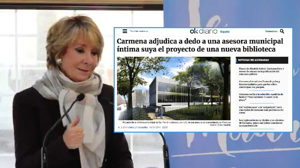 Esperanza Aguirre y la exclusiva de OKDIARIO. (Foto: TW)