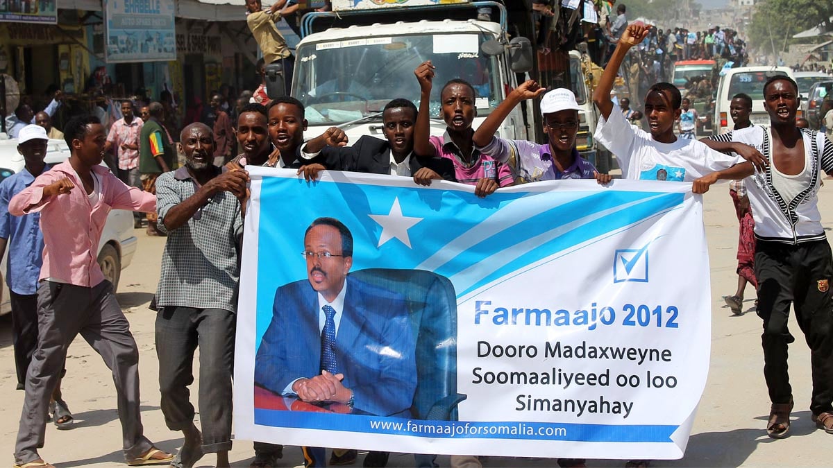 Partidarios del nuevo presidente de Somalia. (Foto: AFP)