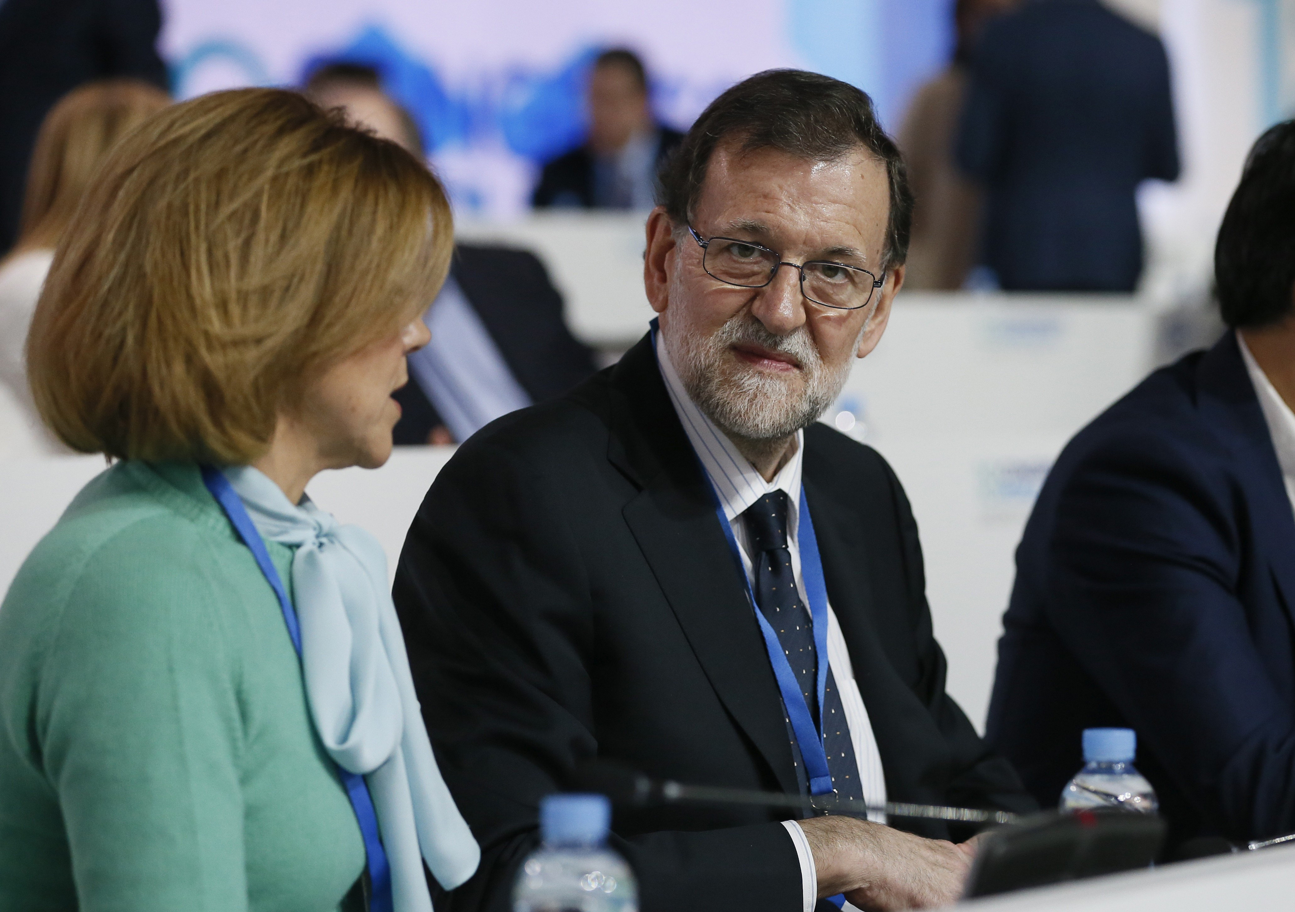 Mariano Rajoy, con Cospedal, en el XVIII Congreso Nacional del PP.