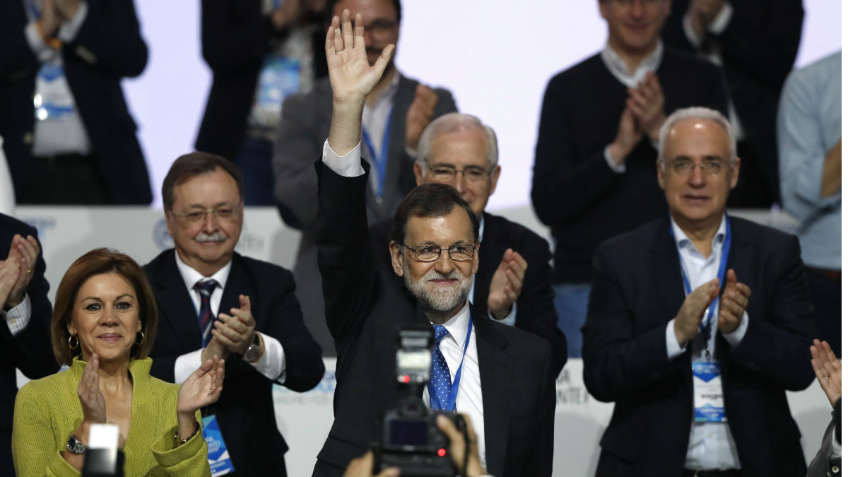 El líder del PP, Mariano Rajoy, en la clausura del XVIII Congreso Nacional del partido.
