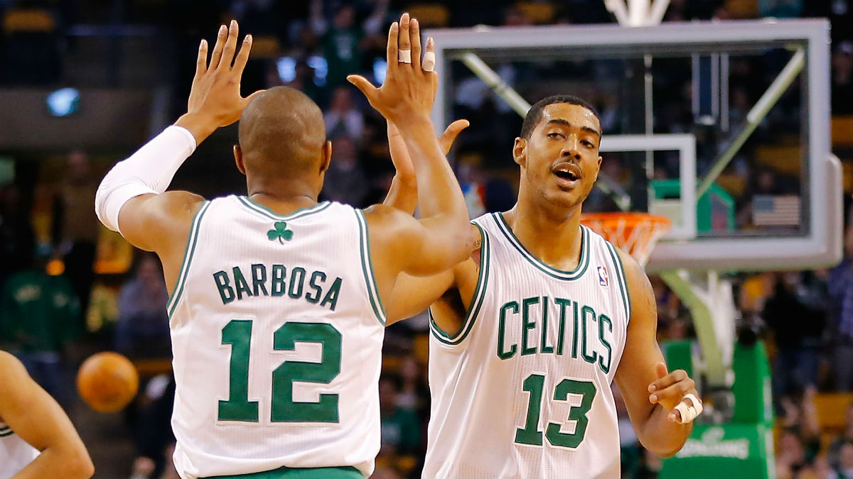 Fab Melo, en un partido con los Celtics. (AFP)