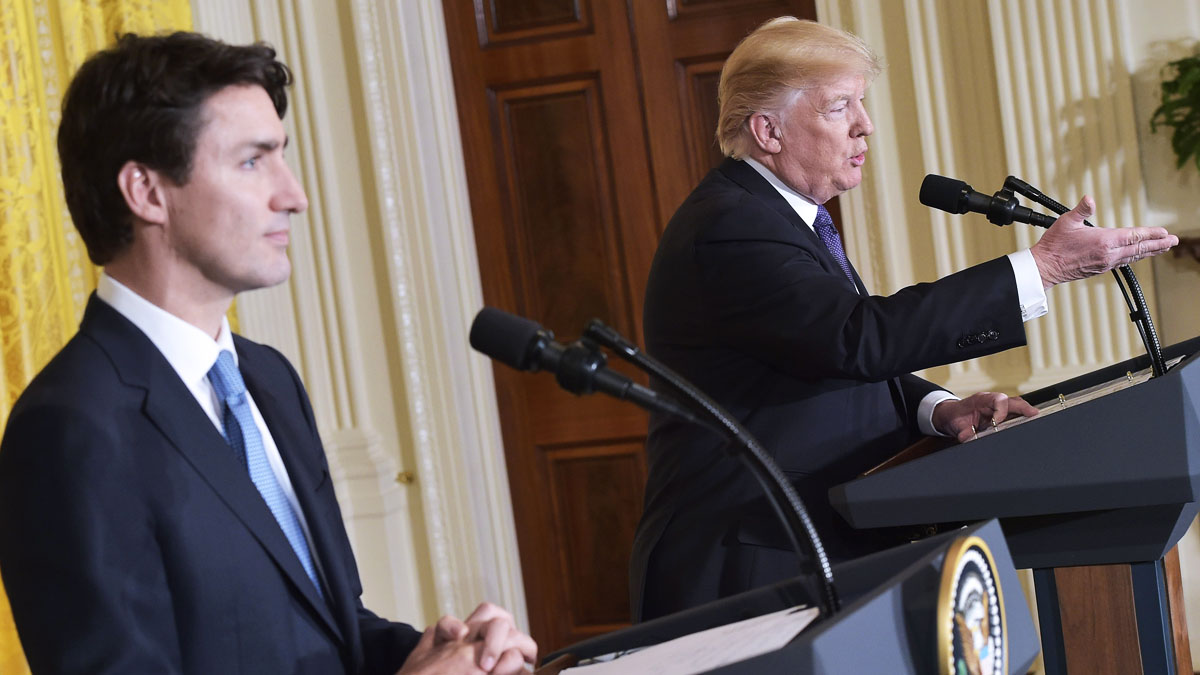 Justin Trudeau y Donald Trump (Foto: AFP)