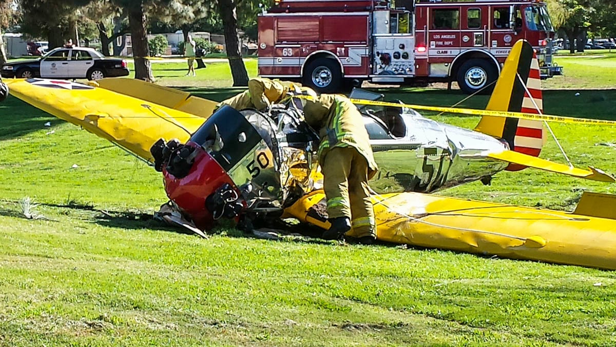 Así quedó el avión de Harrison Ford tras un aterrizaje de emergencia realizado en el año 2015. (Foto: Getty)
