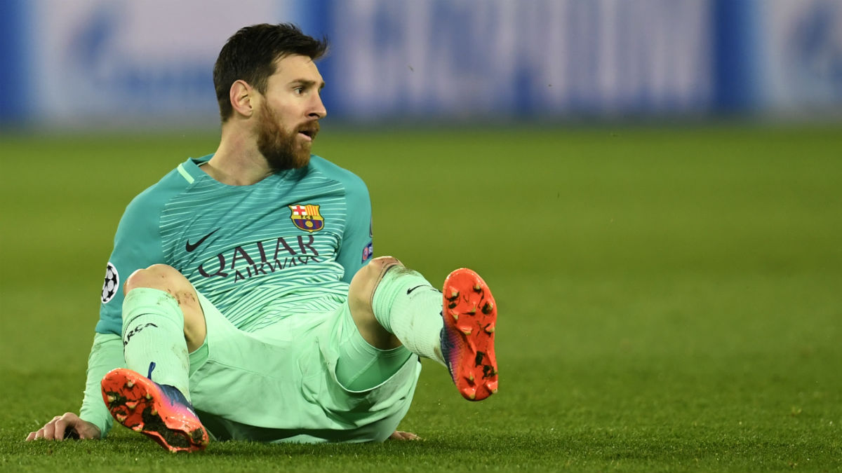 Messi, en el partido contra el PSG. (AFP)