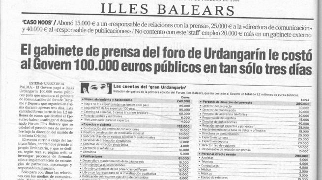 Hoy hace 11 años que El Mundo/El Día de Baleares destapó el caso Urdangarin