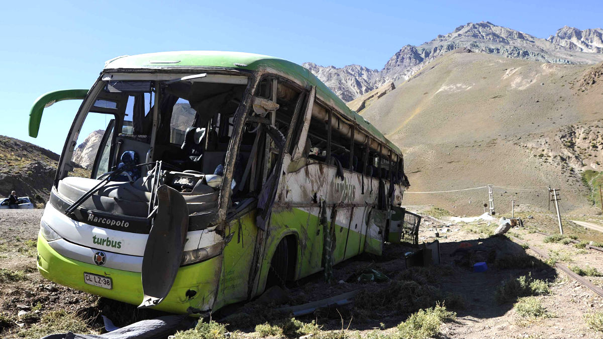 Imagen del autobús siniestrado (Foto: AFP).