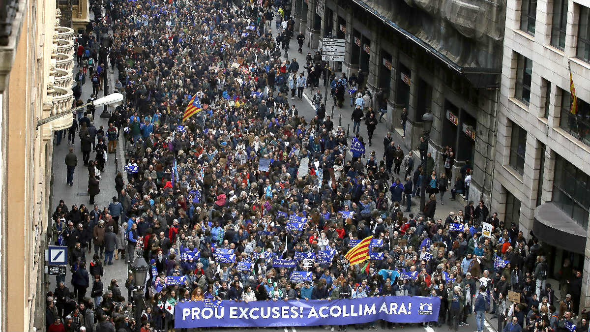 Imagen de la manifestación en Barcelona (Foto: Efe).