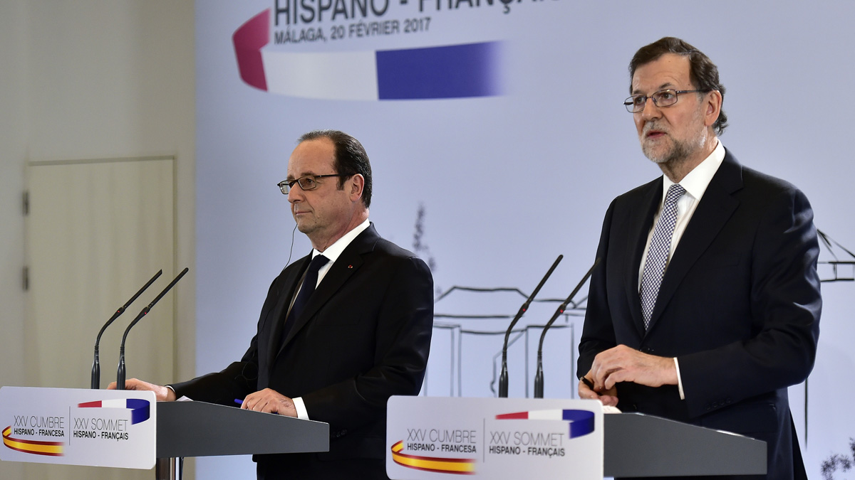 François Hollande y Mariano Rajoy (Foto: AFP)