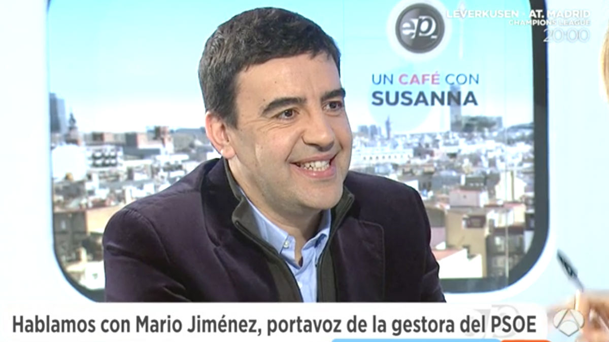 El portavoz de la gestora del PSOE, Mario Jiménez, en ‘Espejo Público’ (Foto: Twitter)