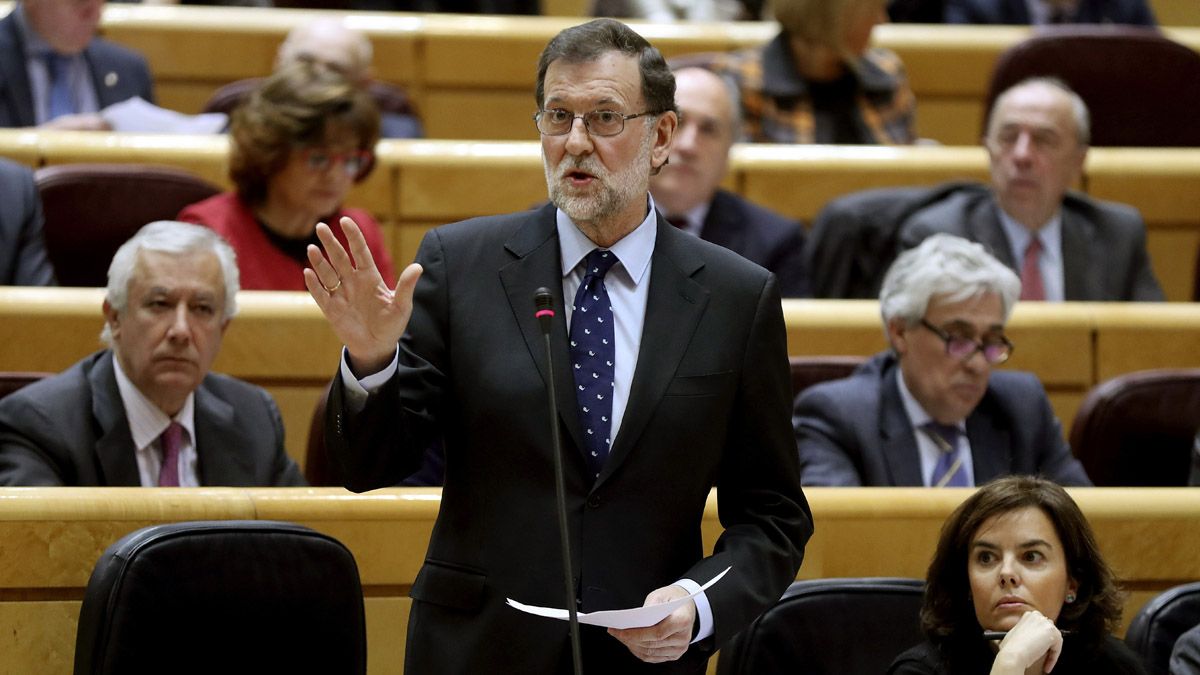 Mariano Rajoy en el Senado. (Foto: EFE)