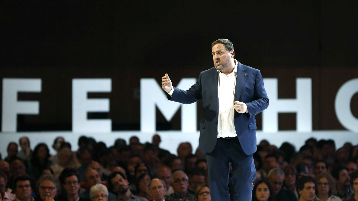Oriol Junqueras durante un acto de ERC (Foto: Efe).
